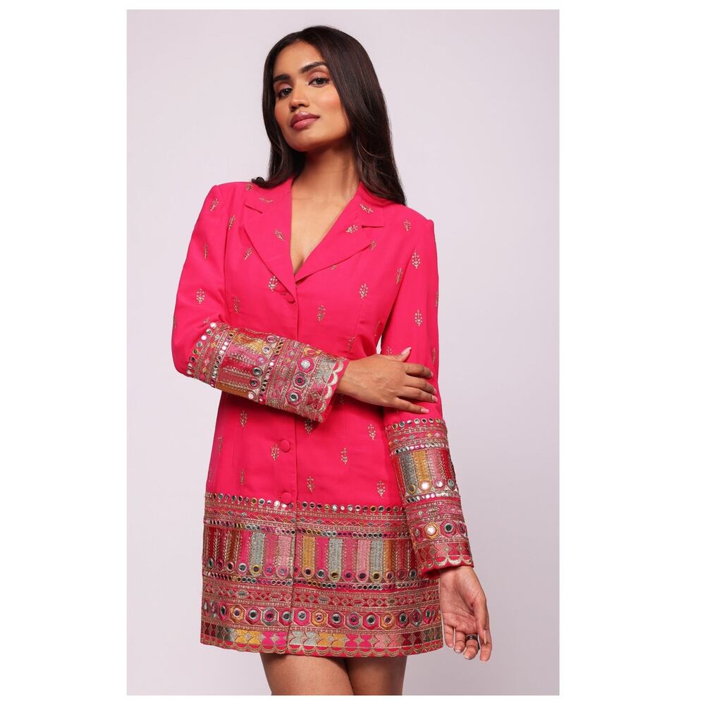 NWT holiCHIC Jaipur Hand Embroidered Blazer Minidress Size XXL